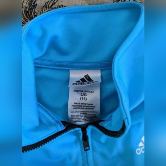 Adidas Kid's Full Zip Sweatshirt/light Jacket - Picture 2 of 4